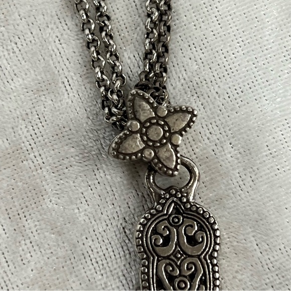 Brighton Southwest Inspired Teal Blue Enamel Oversized Cross Pendant Necklace! - Picture 8 of 10